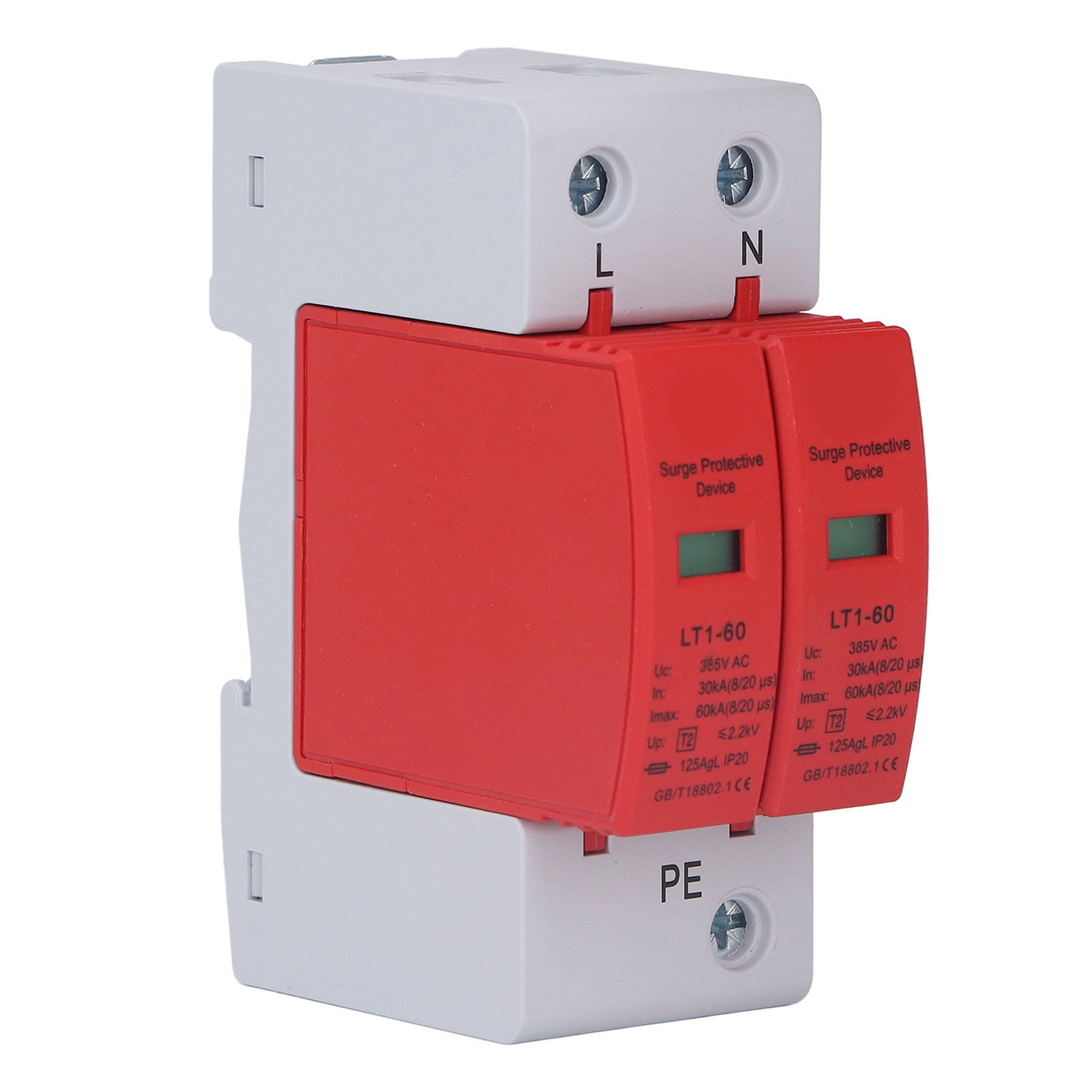 Pararrayos ANGGREK 2P 30-60KA 36MM Protector de Riel DIN 385V CA ...