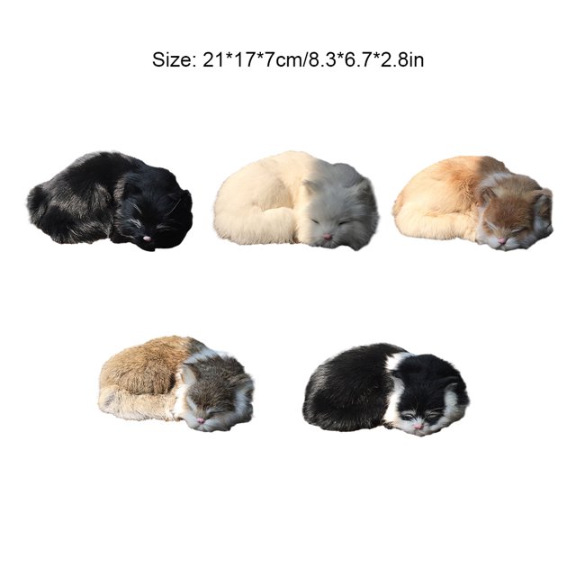 VONKY Soft To Touch Realistic Sleeping Cat Emulation Sleeping Breathing Cats For Cozy Experience Blended Safe Wide Application yellow 1Set