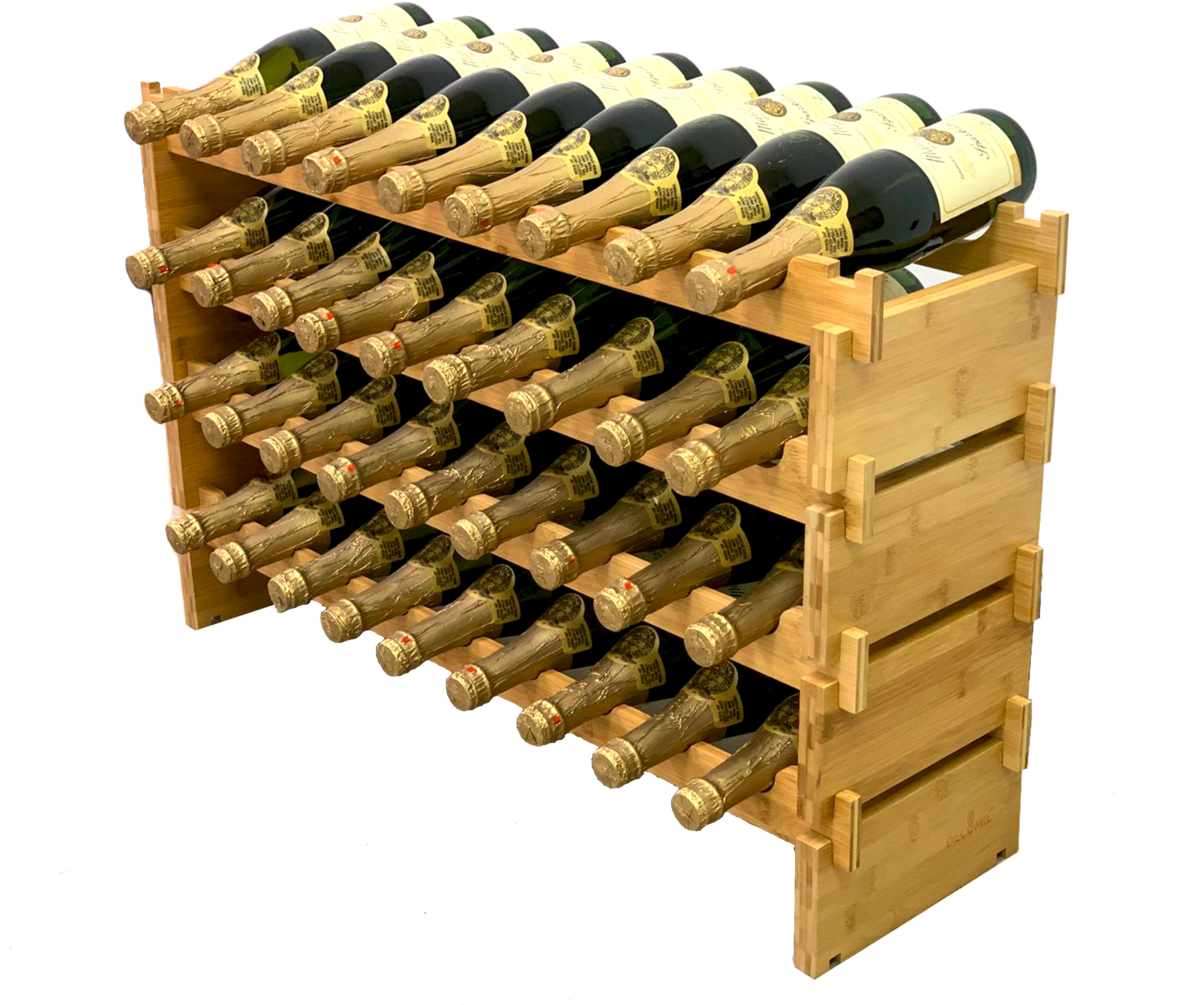 Thicker Wood 6/'x6/' wine display Wine Stand 36 Bottle Capacity Stackable Storage Wine Rack Wobble-Free