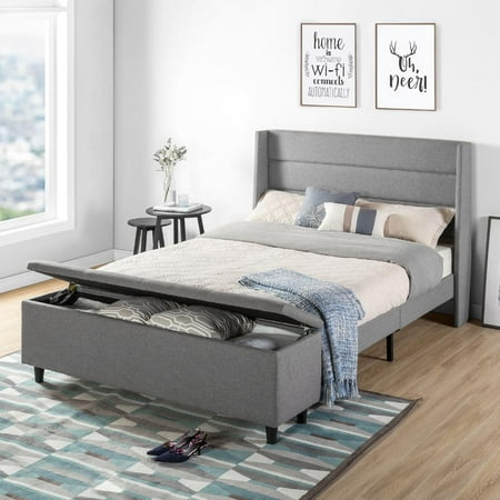 Modern Upholstered Platform Bed with Headboard