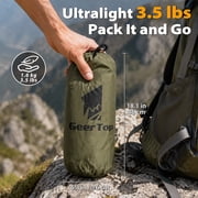 GEERTOP 17 × 10 ft Large Camping Tent Tarp Outdoor Waterproof Hammock Rain Fly Backpacking Tent Tarp Shelter for Hiking Travel Picnic(Not includes Poles)