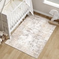 thumbnail image 1 of x Washable Area Rug for Living Room Bedroom Cream Neutral Carpet Low Pile Soft Thin Tapis Salon Abstract Modern Vacuumable Lightweight Large Throw Rug for Dining Room Kitchen, 1 of 9