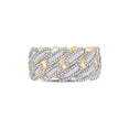 thumbnail image 2 of 10kt Yellow Gold Mens Baguette Diamond Cuban Link Band Ring 2-1/3 Cttw, 2 of 4