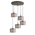 thumbnail image 2 of Woodbridge Lighting Drum 5-Light Fabric Cluster Pendant in Bronze/Gray, 2 of 2
