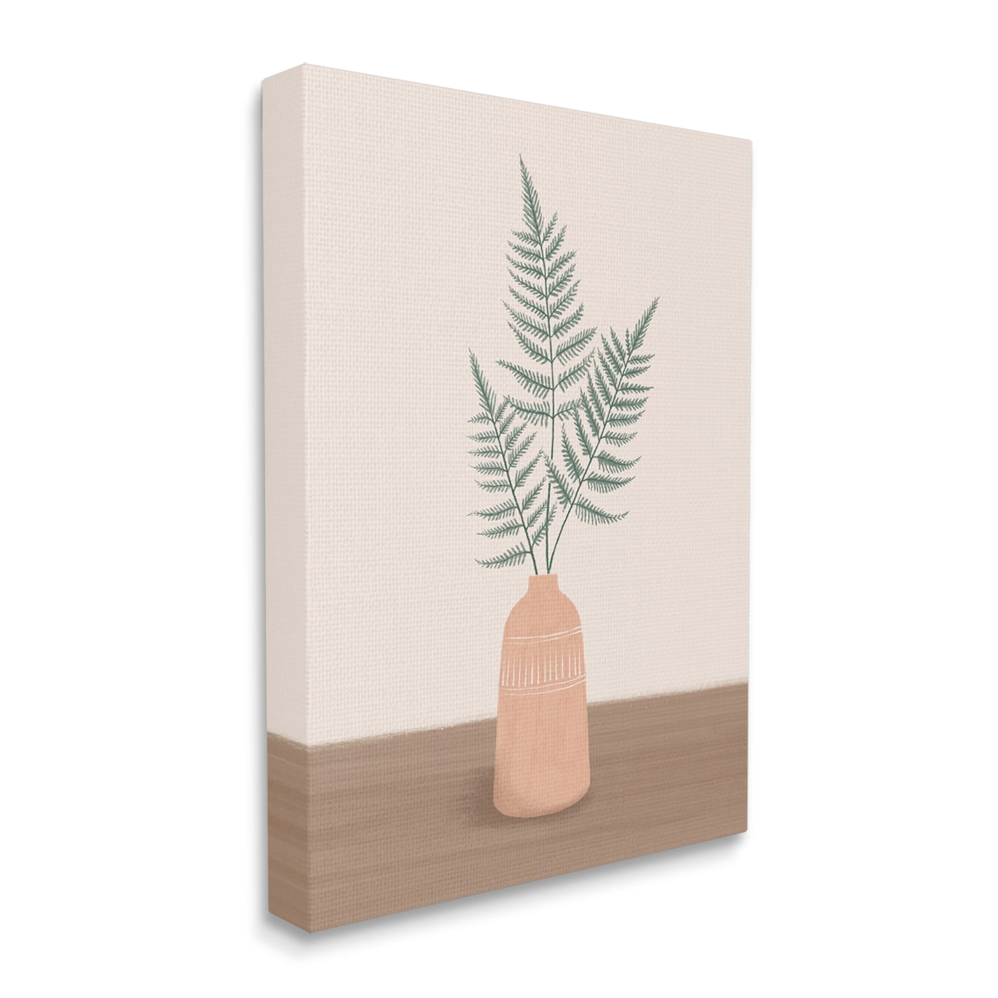 Stupell Industries Botanical Herb Ferns Roots Aztec Patterned Plant Vase ,30 x 40, Design by Nancy McKenzie
