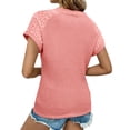 thumbnail image 5 of UVN Summer Blouses for Women Short Sleeve Crewneck Dressy Shirts Ladies Casual Waffle Knit Hollow Out Tunic Tops, 5 of 9