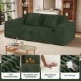 thumbnail image 4 of Hawsaiy 75" Corduroy Loveseat Sofa with Wide Armrests & Removable Pillows, No Assembly Foam Couch, Vacuum Packed, High-Density Support,Green, 4 of 12