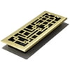 Decor Grates 4" x 12" Abstract Design Steel Plated Brushed Satin Brass Floor Register