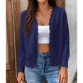 thumbnail image 2 of SWSMCLT Women's Casual Cardigan Comfy Elasthane Curvy Date Button Breathable Cardigan Sweater Navy Small, 2 of 5