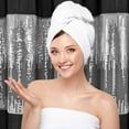 Black Shower Curtain Modern Glitter Fabric Shower Curtain Faux Silk