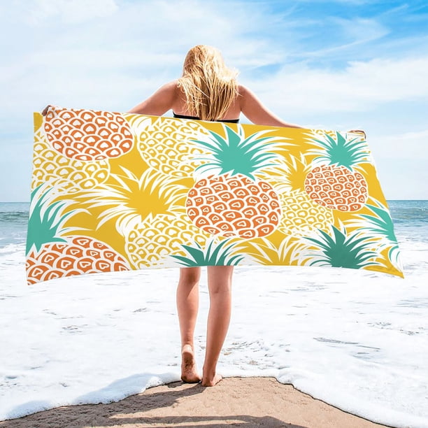 Toalla de playa de microfibra, súper colorida, resistente a la arena, multiusos, para viajes, piscina, 76 x 152 cm