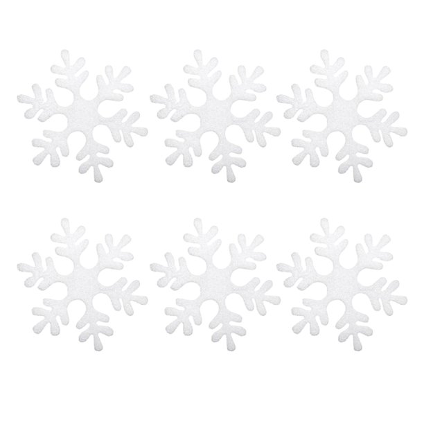 Paquete de 6 adornos navideños de espuma blanca con forma de copo de nieve, 20 x 20 cm, hechos a mano, con colgantes 3D para decoración navideña JASKFLY