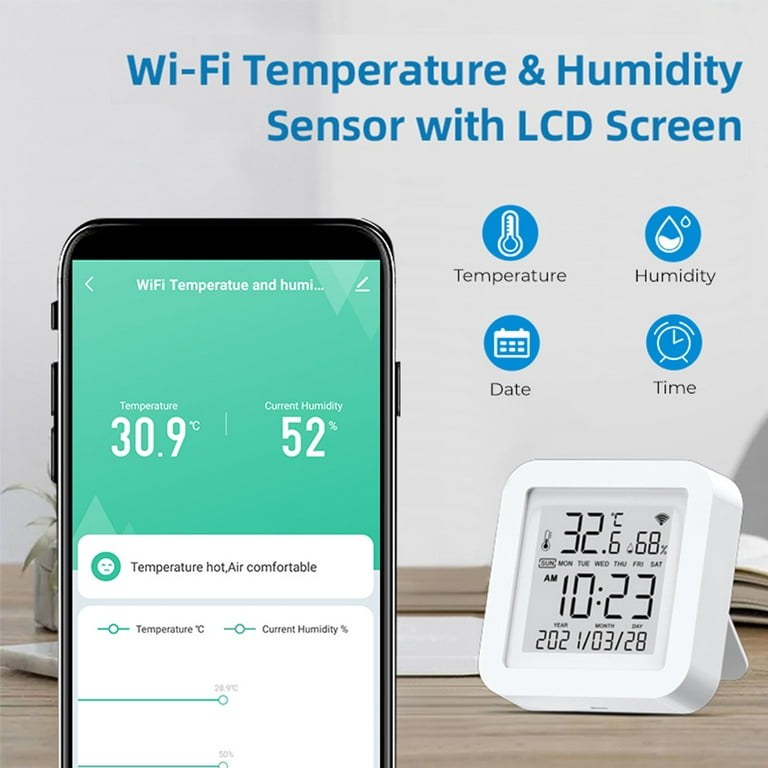 Tuya WiFi Smart Temperature Humidity Sensor Hygrometer Thermometer