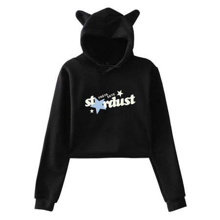 Freya Skye Stardust Hoodie 2026 Stars Align Tour Cat Ears Crop Top Long Sleeve Women's Clothes