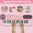 thumbnail image 6 of Pink Piano for 1 2 Year Old Girls, 37 Keys Music Keyboard Toy,Portable Piano with Microphone Music Stand,  Birthday Gift for Kid Age 2-4, 6 of 10