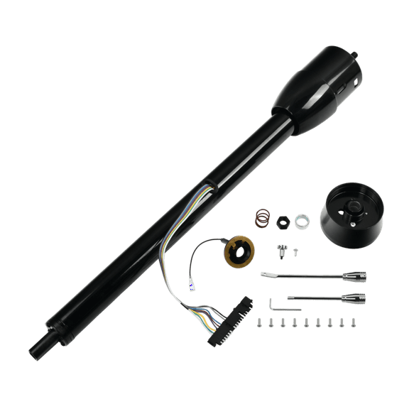 Stainless Steel 32" Tilt Manual Universal Steering Column & Wheel Adapter No Key Black