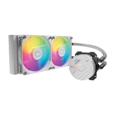 Cooler Master MasterLiquid 240L Core ARGB Close-Loop AIO Liquid Cooler Gen S Coldplate Pump 120mm PWM CryoFuze 14W/mK (White)