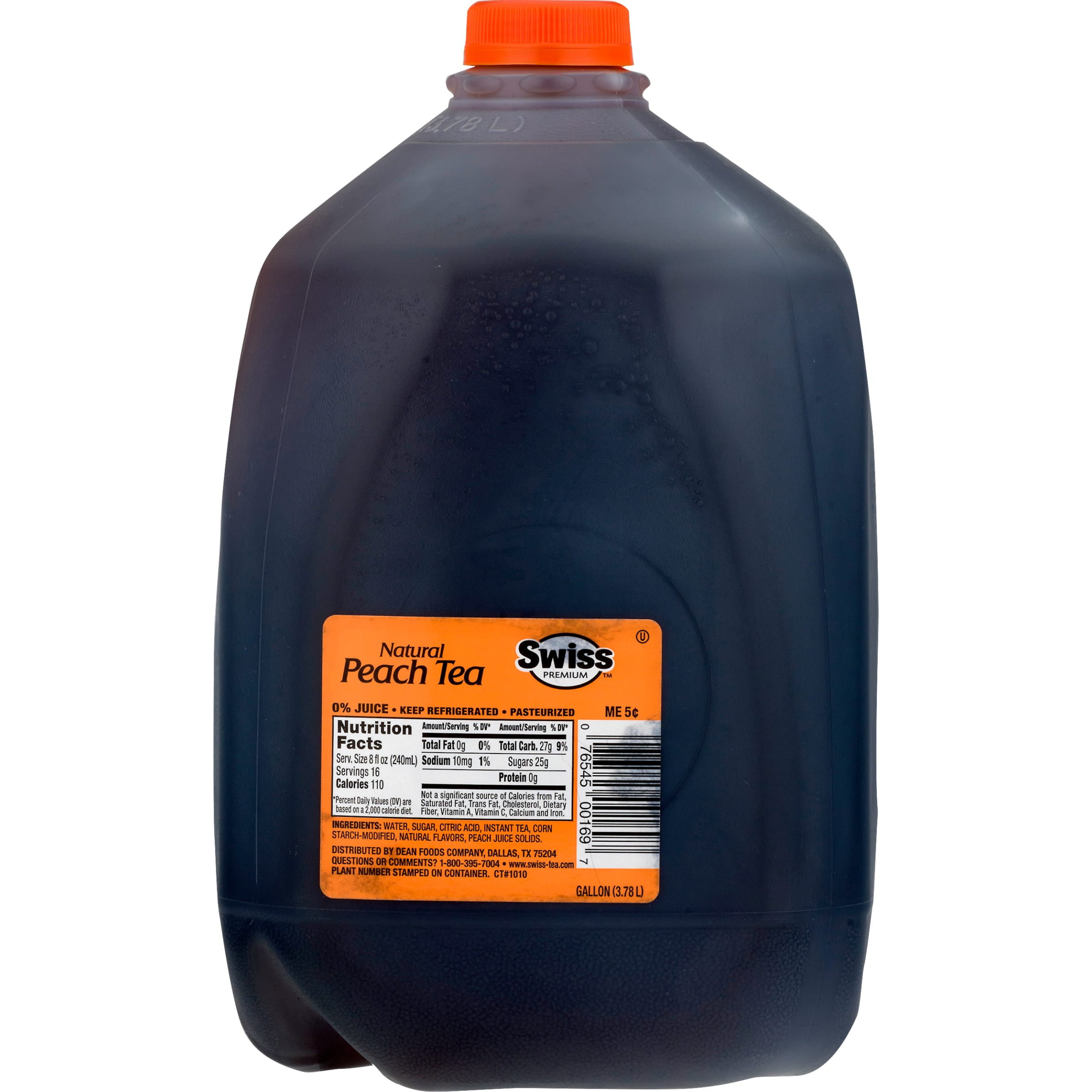 Swiss Premium Natural Peach Iced Tea - 1 Gallon Plastic Jug