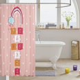 thumbnail image 3 of Manfei Kawaii Hopscotch Shower Curtain 72Wx78L, Cartoon Rainbow Bath Curtain, Pink, 3 of 5