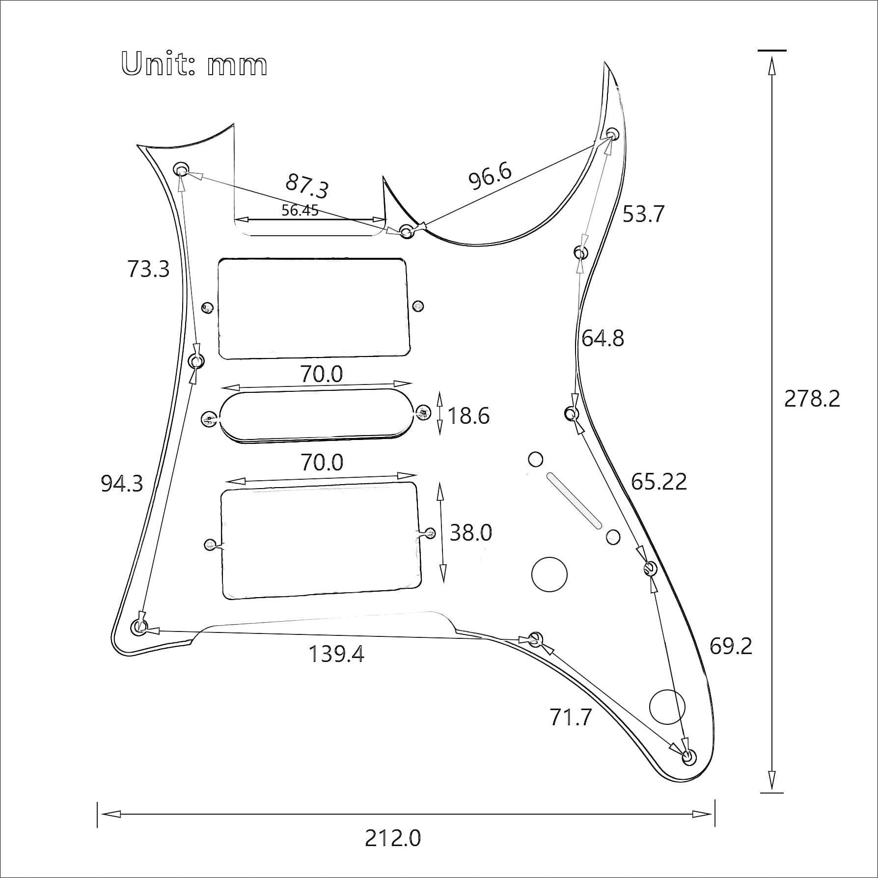 HSH Prewired Loaded Pickguard, with Humbucker & Single coil Pickups for Ibanez Guitar
