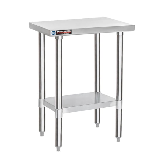 DuraSteel 24x18 Inch Stainless Steel Table - Metal Table with Adjustable Shelf - NSF Certified Work Table - Cooking & Laundry Prep Table for Kitchen, Restaurant, Home, Commercial Use