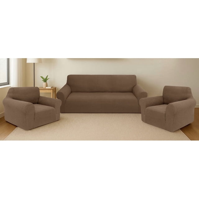 CUBRE SALAS IMPERMEABLE SET 3 PIEZAS TAUPÉ