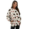 thumbnail image 7 of Xoenoiee Hedgehog Mushroom Leaves Print Women Pullover Sweatshirt Long Sleeve Jacket Oversized Sweatshirts Warm Fuzzy Sweaters Outerwear with Side Pockets, Size 2XL, 7 of 7