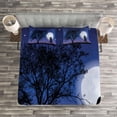 thumbnail image 3 of Ambesonne Night Quilted Bedspread Set 3 Pcs, Romantic Man Woman Hug, King Size, Black Blue White, 3 of 3