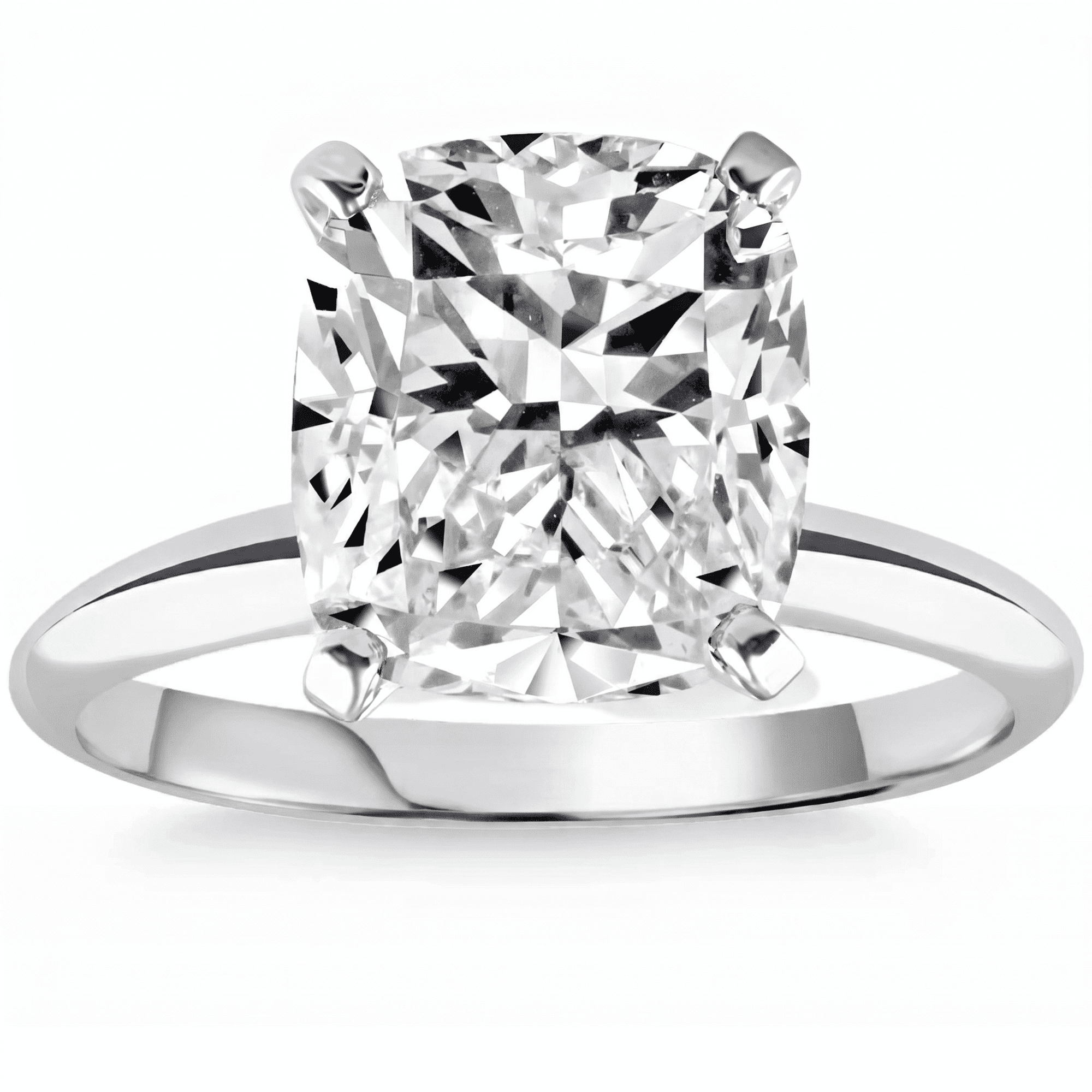 Pompeii Certified 1 - 5 Ct Cushion Solitaire Diamond Engagement Ring 14k Gold Lab Grown