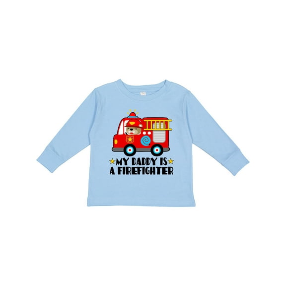 Inktastic Fireman Daddy is a Firefighter Boys or Girls Long Sleeve Toddler T-Shirt
