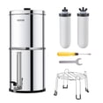 thumbnail image 1 of 2.25G Gravity-fed Water Filter Countertop System Stainless Steel 2 Filters, 1 of 9
