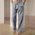 thumbnail image 2 of WEAIXIMIUNG Winter Overalls Men Men's Figure Flattering Linen Pants Fashionable Pure Color Casual Flat Front Work Pants, 2 of 9