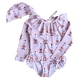 thumbnail image 2 of LYMAYTER Baby Toddler Girl Long Sleeve Ruffle Swimsuit One Piece Rash Guard Bathing Suit with 6M-8Y, 2 of 8