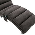 thumbnail image 4 of Linen Chaise Indoor Long Lounge Chair, Upholstered Recliner Chair with Metal Legs and Side Pocket, Ergonomic Massage Sofa Chair, Leisure Chair for Living Room, Bedroom and Dorm, Dark Gray, 4 of 7