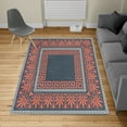 thumbnail image 2 of Greek Key Turkish Area Rug, Ancient Grecian Meandros Pattern Intricate Lines Floral Cultural Artwork, Soft Carpet for Living Room Decor with Distressed Look, 6.6' X 9.6', Dark Violet, by Ambesonne, 2 of 4