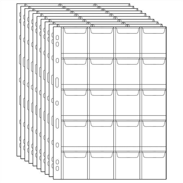 Transparent Coin Collection Book Commemorative Coin Collection Folder 20 Pocket Binder Coin Sets 12 Pieces