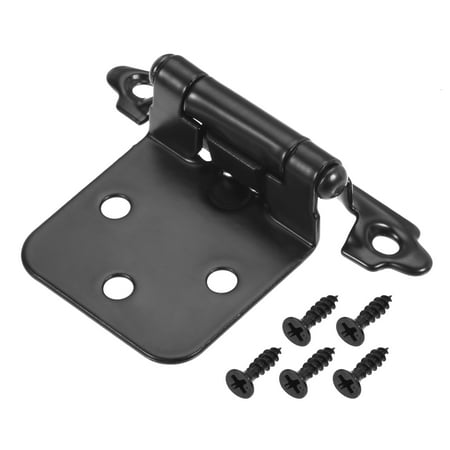 

Uxcell 1/2 Overlay Cabinet Hinges Self Closing 2.76 Iron Plating w Screws Black 10Pack