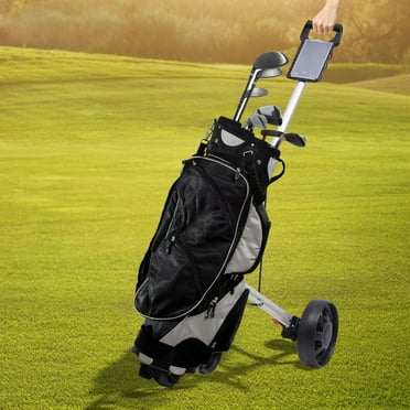 Miumaeov 3-Wheel Golf Push Pull Cart Lightweight Folding Collapsible Golf Walking Push Cart with Foot Brake