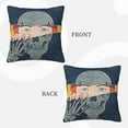 thumbnail image 3 of ZICANCN Skull Creativity Drawing Decorative Throw Pillow Covers , Couch Sofa Decorative Knit Pillow Covers for Living Room Farmhouse 12"x12", 3 of 8