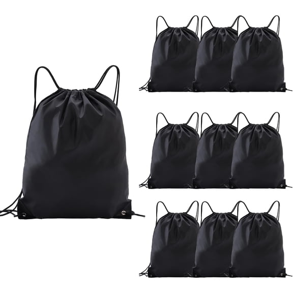 ZHUYING 20Pcs Drawstring Bags Bulk, Drawstring Backpack Black String Backpack Cinch Sack Sport Gym Backpack Bags for Yoga Traveling Outdoor Sports