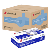 Dealmed Nitrile Medical Grade Exam Gloves, 3.0 mm, Latex Free, Disposable Gloves for Hospitals, Law Enforcement, First Response, Blue (Small, 3000 ct.)