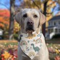 thumbnail image 2 of Dog Bandana 1 Pack,Beige Dinosaurs Rainbows Flowers Pattern Bandanas for Dogs,Cat Bandana,Small/ Large Dog Bandana 2 Size,Dog Bandanas, 2 of 6
