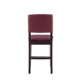 thumbnail image 5 of Linon Monaco Full Back Wood Counter Stool, 24" Seat Height, Espresso Finish with Dark Red Fabric, 5 of 10