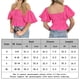 thumbnail image 2 of Camiseta Corta Camiseta corta para mujer Camiseta sexy con cuello y hombros descubiertos para mujer para ir de compras (Rose Red S) Ygjytge para Mujer Rosa roja T XL, 2 of 7