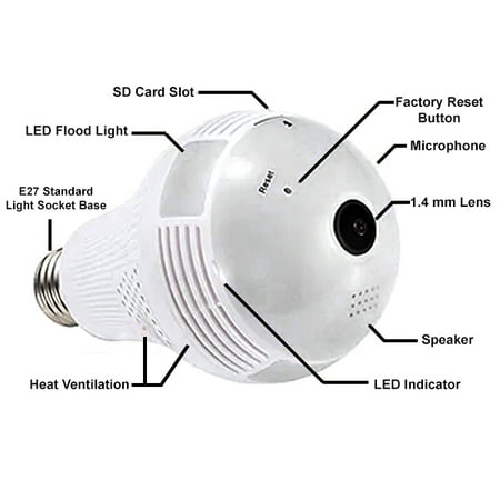 tilt infrared microphone slot speaker sd micro pan vision security led storage local night panoramic acuvar bulb wi wireless fi