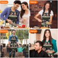 thumbnail image 6 of Black Christmas Santa Pattern Apron-Garden Aprons for Women with Pockets-Cotton Linen Waterproof Kitchen Cooking Gardening Aprons Adjustable for Kitchen,Cooking,BBQ and Salon 33"x27", 6 of 7