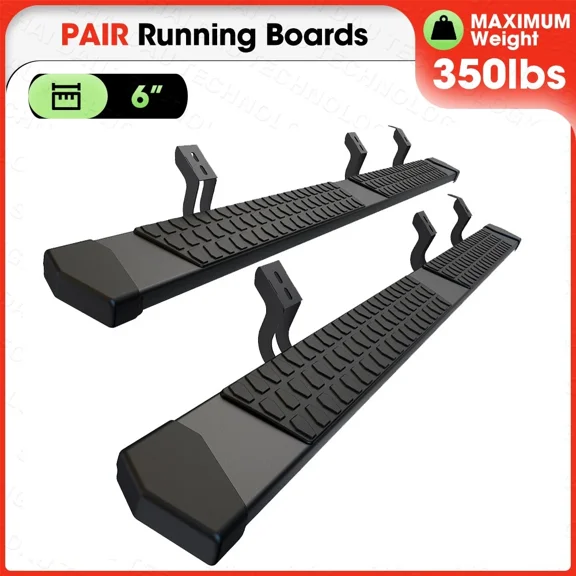 6" Aluminum Running Boards for 2024-2026 Toyota Tacoma Double/Crew Cab, Anti-Slip Side Steps Nerf Bars, Black Powder Coated
