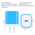 thumbnail image 4 of Usbc block,USB C Wall Charger Block,AILKIN 3Pack USB Wall Charger 20W Power Delivery Charging Android Type C Charger Block,Blue, 4 of 7