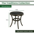 thumbnail image 4 of Hanover Tradsdtbl Traditions 18" Diameter Aluminum Outdoor Side Accent Table - Bronze Cast, 4 of 5