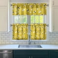 thumbnail image 3 of Kitchen Curtains 24 Inch Short - 3 Panel Set with Cute Bumble Bee and Honeycomb Print, Rod Pocket Window Curtain, 100% Polyester for Bee Lovers, Farmhouse, Kitchen, Living Room, Easy Wash, 3 of 6